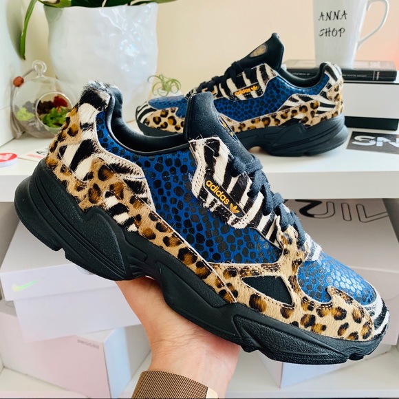 adidas leopard falcon sneakers